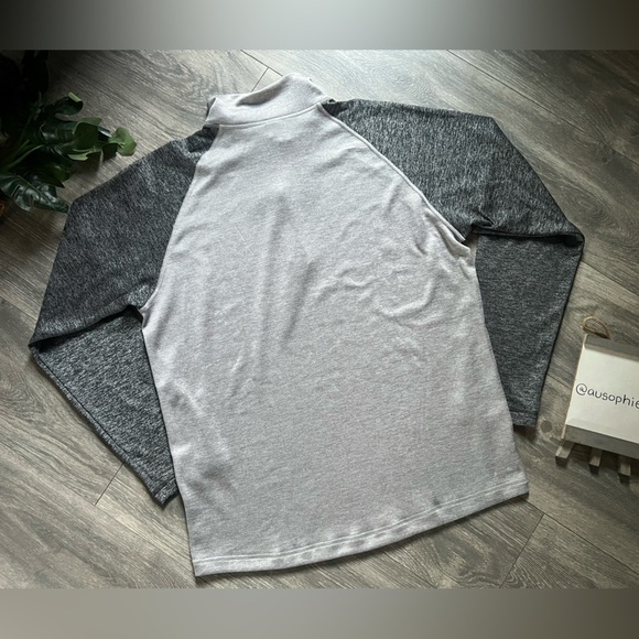 Adidas Climalite Training Long Sleeve Zipper Henley Top in Heathered Gray Size L - Picture 9 of 10